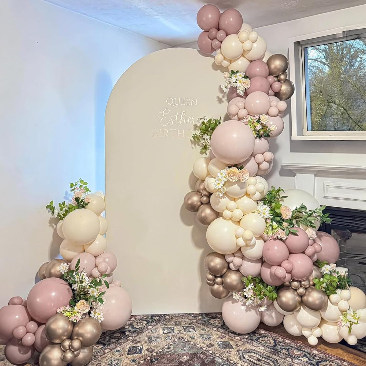 Dusty Pink Beige Balloons, 60 Pcs 12 Inch Pink Sand White Balloons, Metallic Gold Nude Cream Balloon for Girls Women Birthday Pastel Bridal Shower Boho Wedding Baby Shower Engagement Party Decoration