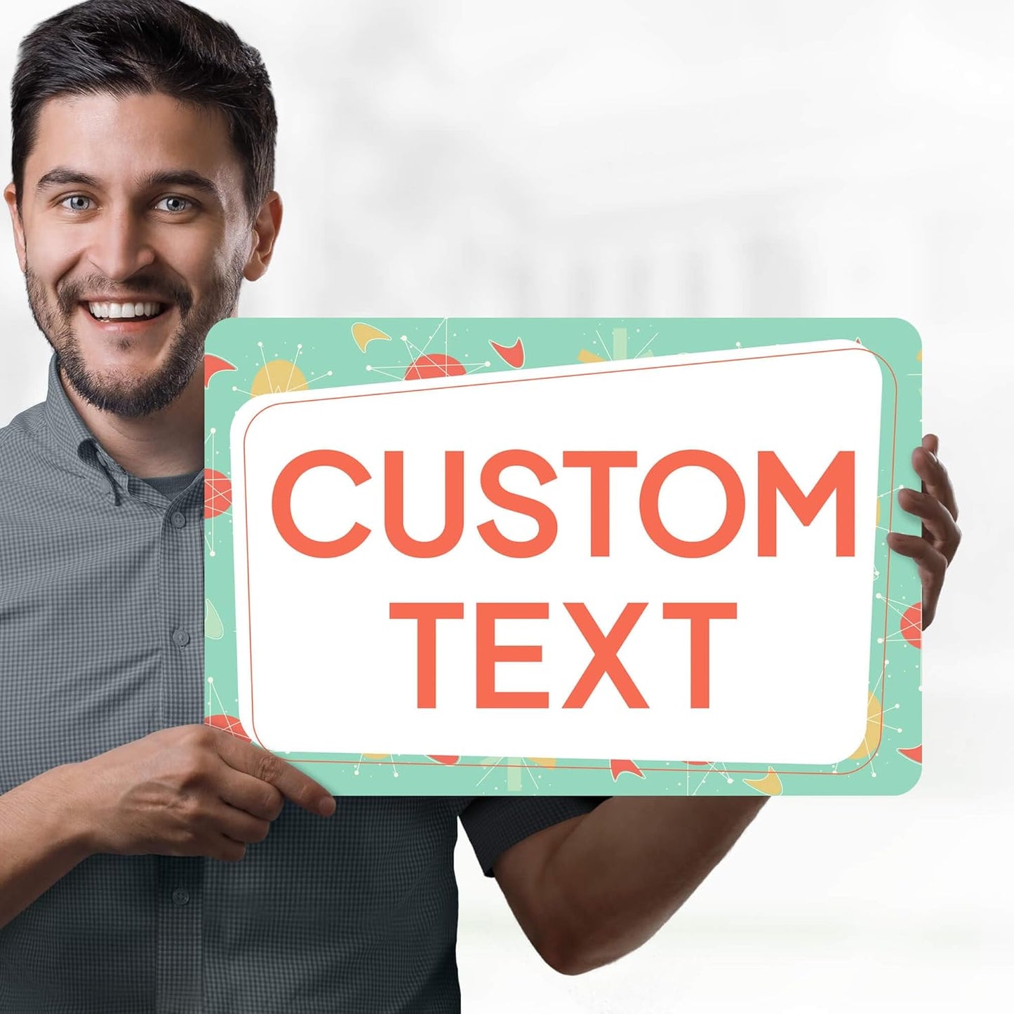 Custom Sign, Custom Street Sign, 11 Font Colors, 13 Font Styles, 4 Hole Options, 22 Sizes, 12x18 Inches, Rust Free DiBound, Fade Resistant, Made in USA by My Sign Center (Mid-Century Modern 2)