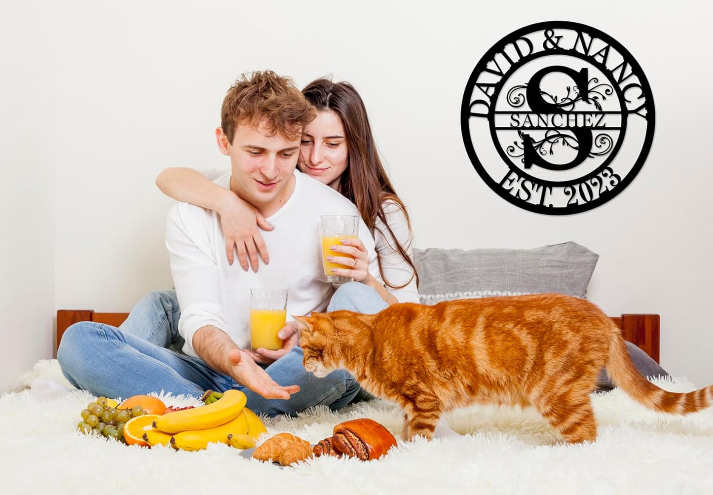 Custom Metal Last Name Sign - Split Letter Monogram Wall Art for Home Décor, Personalized Wedding Gift & Metal Wall Art with Family Name Signage