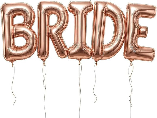 KatchOn, Bride Balloons Rose Gold - 16 Inch | Bachelorette Party Decorations | Rose Gold Bride Balloon for Pink Bridal Shower Decorations | Bridal Shower Balloon | Bachelorette Balloons
