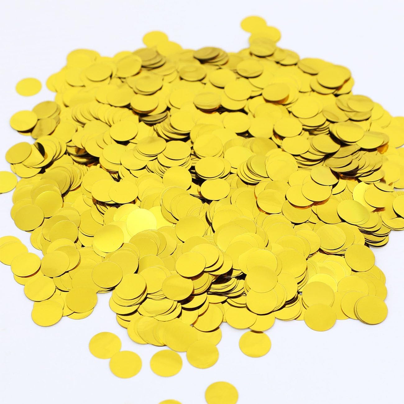 Gold Metallic Foil Confetti(0.59 inch) Round Dots Glitter Table Confetti for Party Wedding Decorations,2.11 OZ per pack