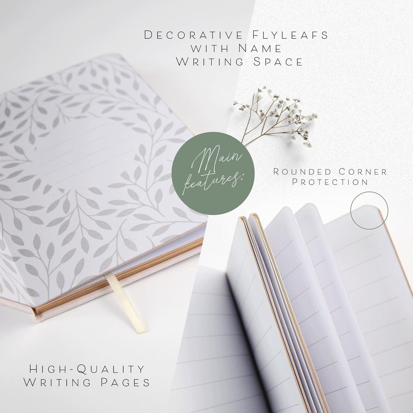 Vow Books His and Hers - Linen Wedding Vow Books Perfect as Bride & Groom Gifts, Wedding Registry Ideas - His & Hers Gifts Wedding Vow Book - Wedding Essentials & Accessories [Mint & Sage]