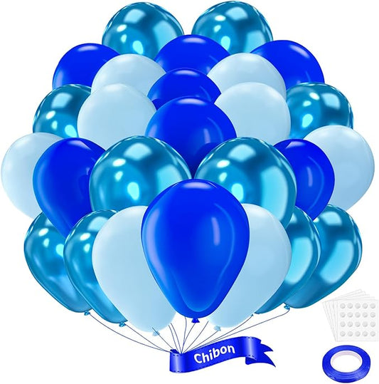 Multi-Blue Balloons Set,60pcs 12 inch multi-blue Balloons Kit for Birthday,Baby Shower,Wedding,Graduation Party Decorations