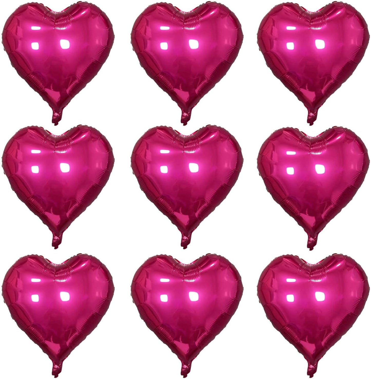 Hot Pink Heart Shaped balloons Pack of 10,18 Inch Vibrant Pink Love Valentine Balloons Heart Romantic Balloons For Valentines Day Propose Marriage Wedding Bridal Shower Engagement Party Decorations