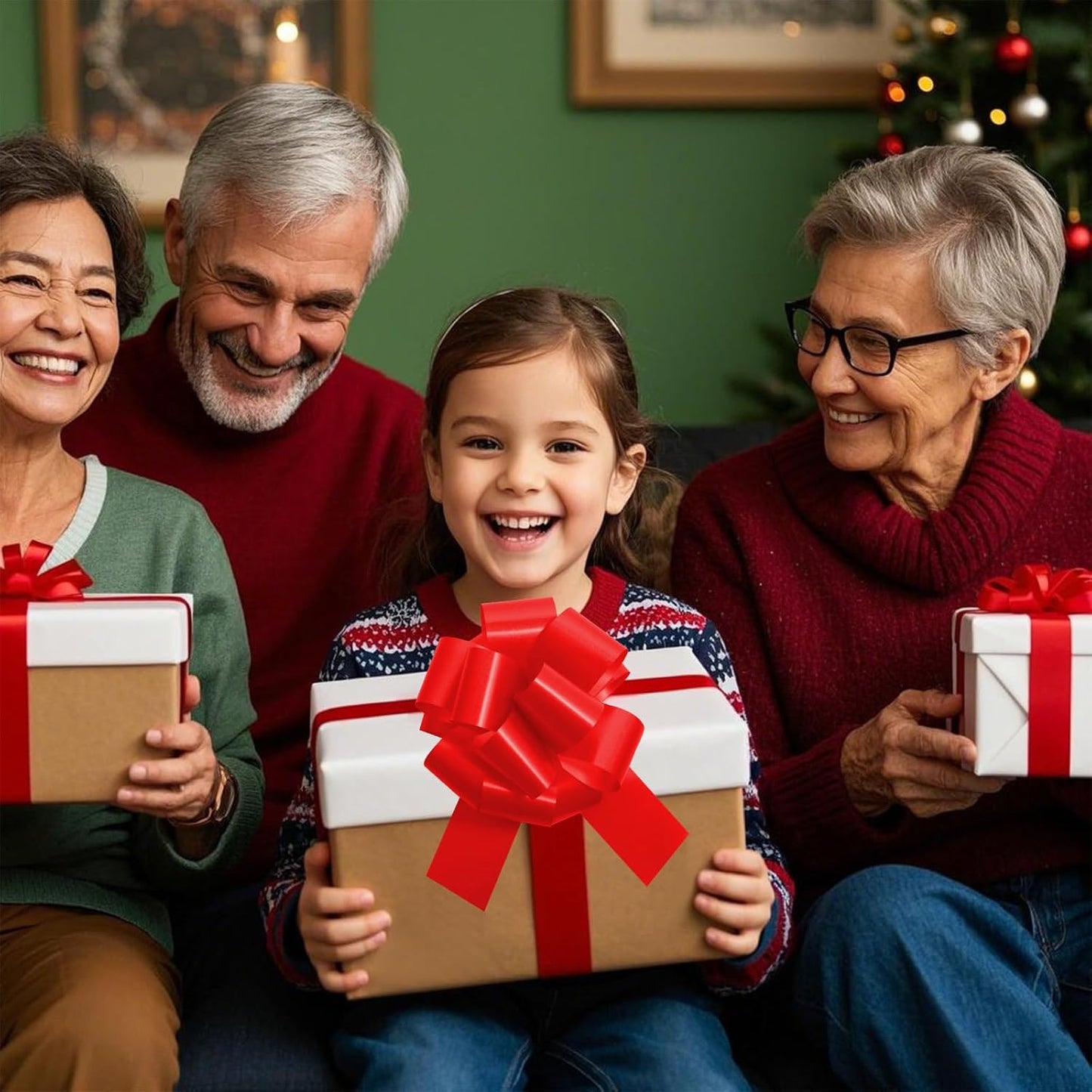 6 Pcs 6 Inch Red Pull Bows, Perfect for Gift Wrapping, Gift Wrapping Baskets Wedding Christmas Party Decorations, Crafts – Quality Pull Bows for Gifts and Decorations