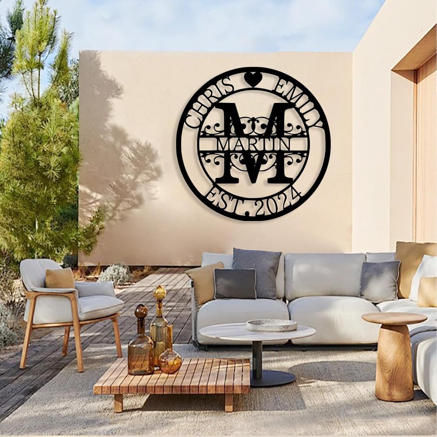 Custom Metal Name Sign, Personalized Family Last Name Signs for Home, Split Letter Monogram Wall Art Decor, Customized Metal Signs for Outdoor, Personalized Wedding Housewarming Gift