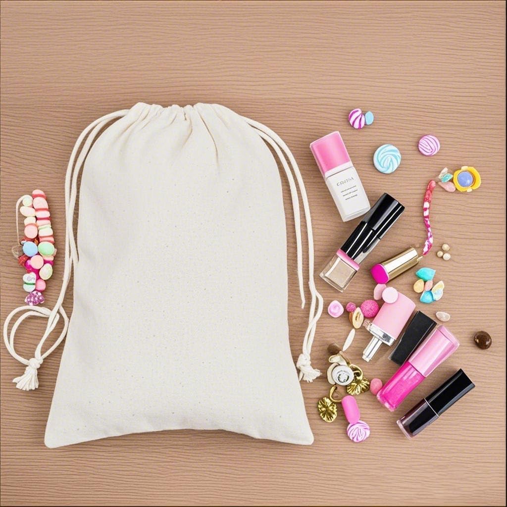 gobyhumm 50 Pieces Muslin Bags Cotton Drawstring Bags Sachet Bag for Home Supplies （4 * 6"）