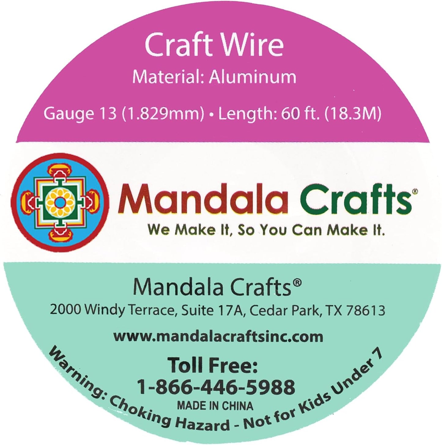 Mandala Crafts 13 Gauge Anodized Aluminum Craft Wire for Jewelry Making - 60 FT Colored Flexible Lime Green Wire - Bendable for Bonsai Armature Crafting Sculpting