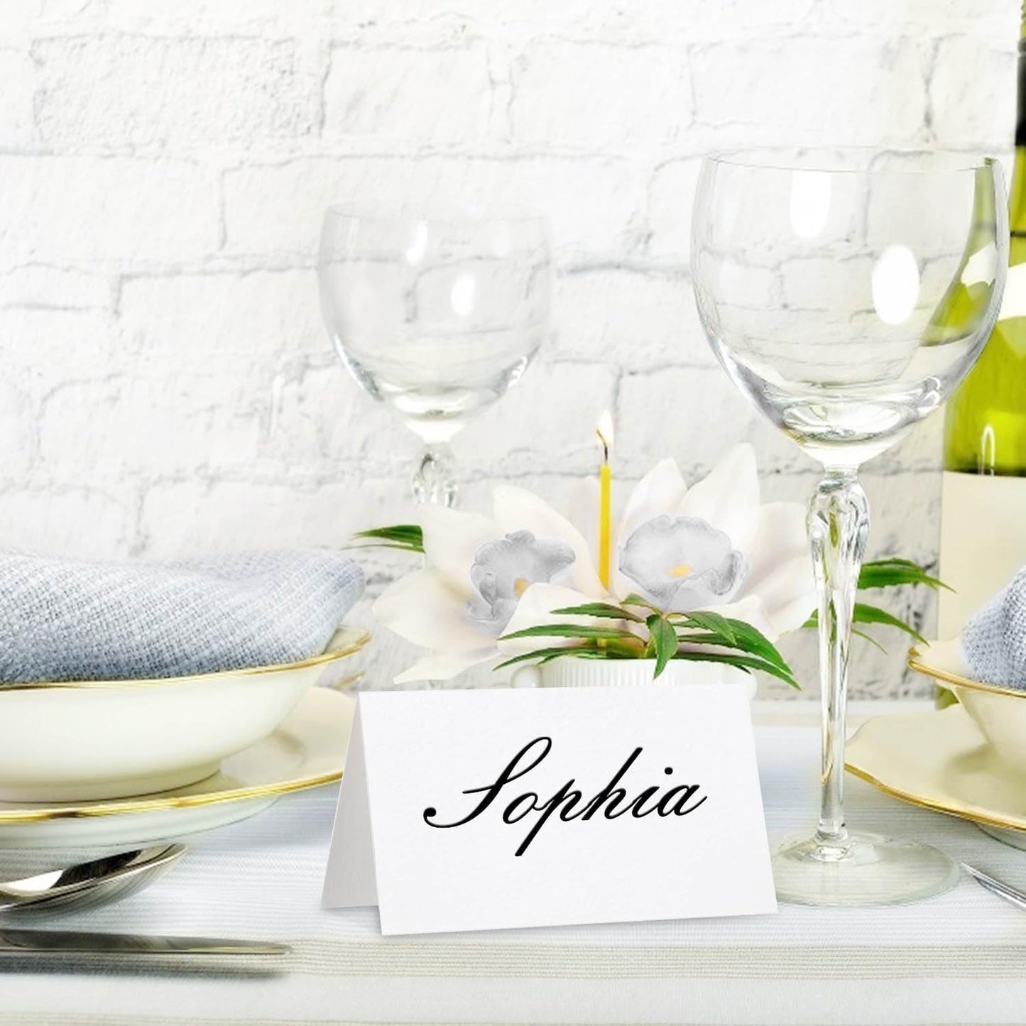 120 Pcs Premium Place Cards, 2x3.5in Small Tent Cards, Blank Fillable Banquet Seat Cards, Name Cards, Escort Cards, Table Cards, Wedding Place Cards for Wedding, Table, Dinner Parties