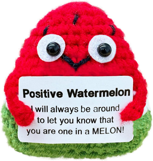 Crochet Emotional Support Watermelon-Handmade Mental Health Gifts for Friends,Family-Uplifting Gifts for Grandpa,Grandma Mom,Dad,Teens