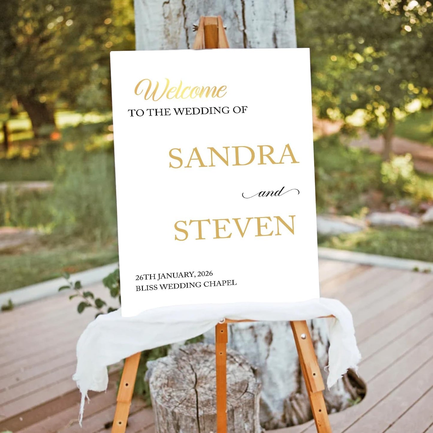 Personalized Modern Wedding Welcome Sign, Minimalist Printed Welcome Sign for Ceremony, Custom Wedding Decoration