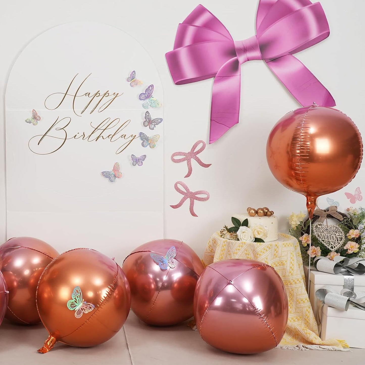 6Pcs Gradient Orange Round Foil Balloons, 22" Large Helium Ball Balloon, Metallic Orange Mylar Balloon for Birthday Graduation Wedding Halloween Disco Prom Tropical Party Decorations