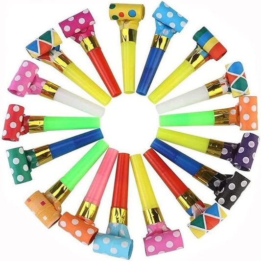 25 PCS Party Blower Blowouts Noisemakers Funny Blow Horns Colorful Birthday Blow Horns Whistles New Years Party Noisemakers Whistles Favors Noise Makers