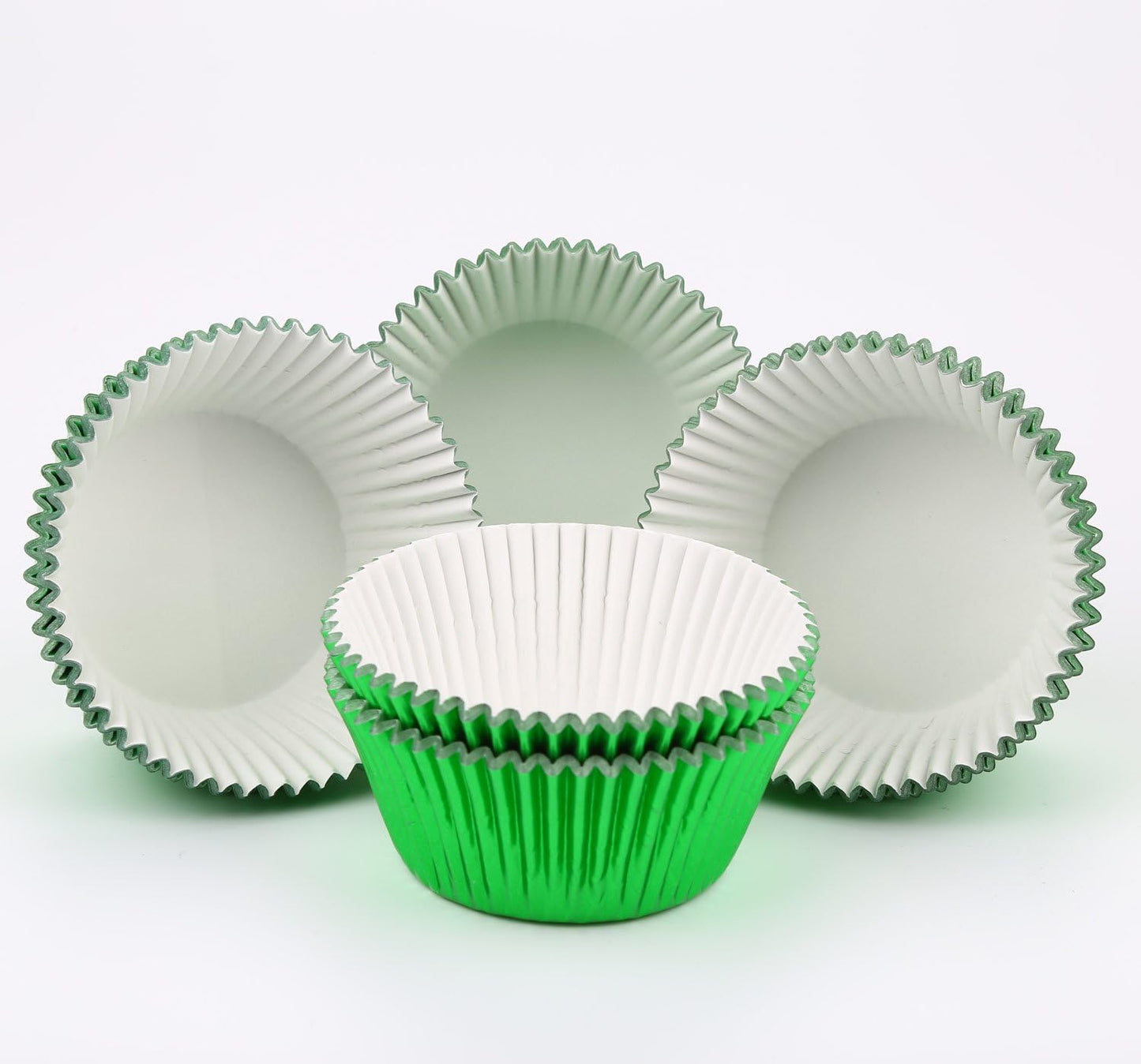 Gifbera Green Foil Standard Cupcake Liners Muffin Cups for Baking Holiday Party, 200-Count