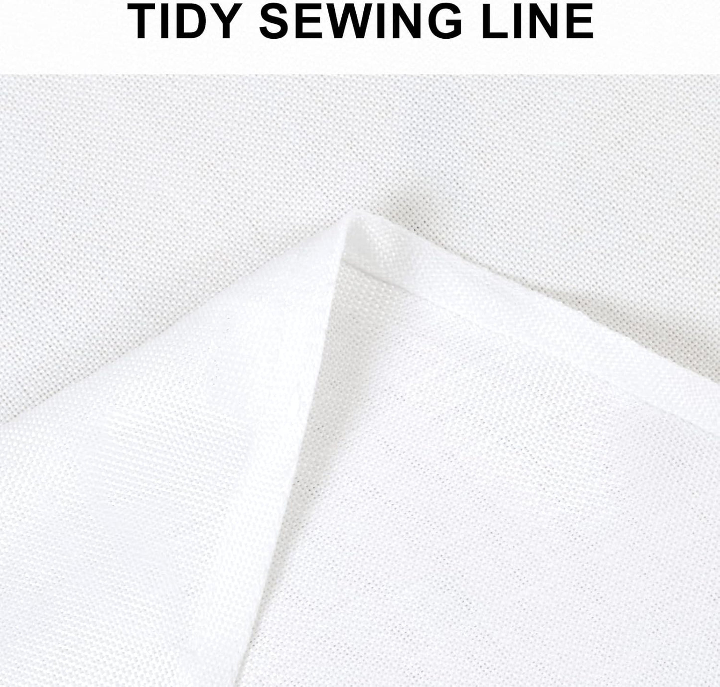 Hiasan Round Linen Table Cover 40 Inch - Wrinkle and Stain Resistant Washable Polyester Fabric Table Cloth for Dining Room Kitchen Party, White