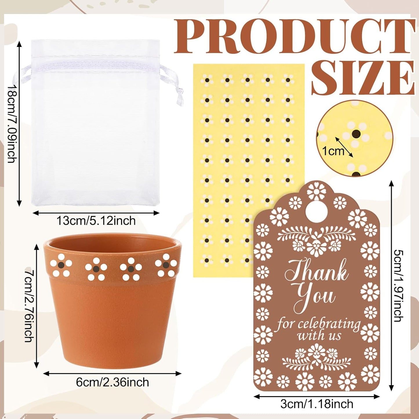 Ctosree 50 Sets Cielito Lindo Wedding Bridal Shower Favors for Guests Include Seed Packets Flowerpot Cards Hemp Ropes Organza Bags Mexican Barro Party Supplies for Wedding Bridal Shower Party Favors