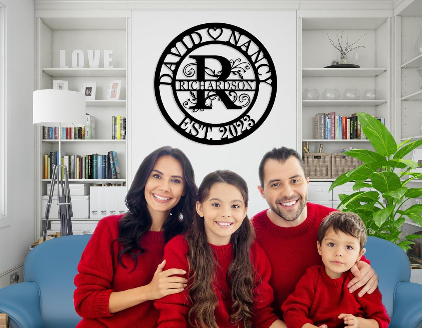 Custom Metal Last Name Sign - Split Letter Monogram Wall Art for Home Décor, Personalized Wedding Gift & Metal Wall Art with Family Name Signage