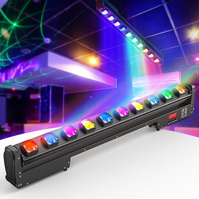 4 in 1 LED Wall Washer Light,250W Moving Head Light Dj Lights Bar Alloy Y axis 120° Beam Protection IP20 Stage Lights Bar with DMX Control Auto Sound Activated for Wedding Party