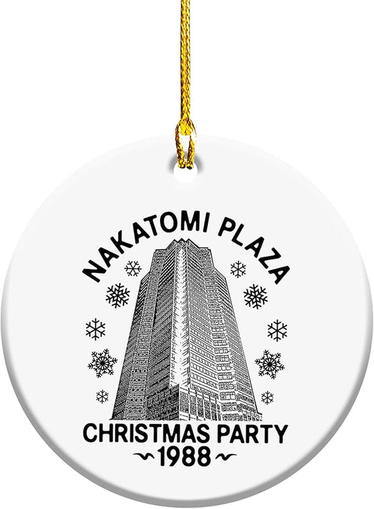 Nakatomi Plaza Ornament - 1988 Christmas Party Hanging Ceramic Ornament - Gifts for Xmas - Movie Ornaments - Tree Decorations