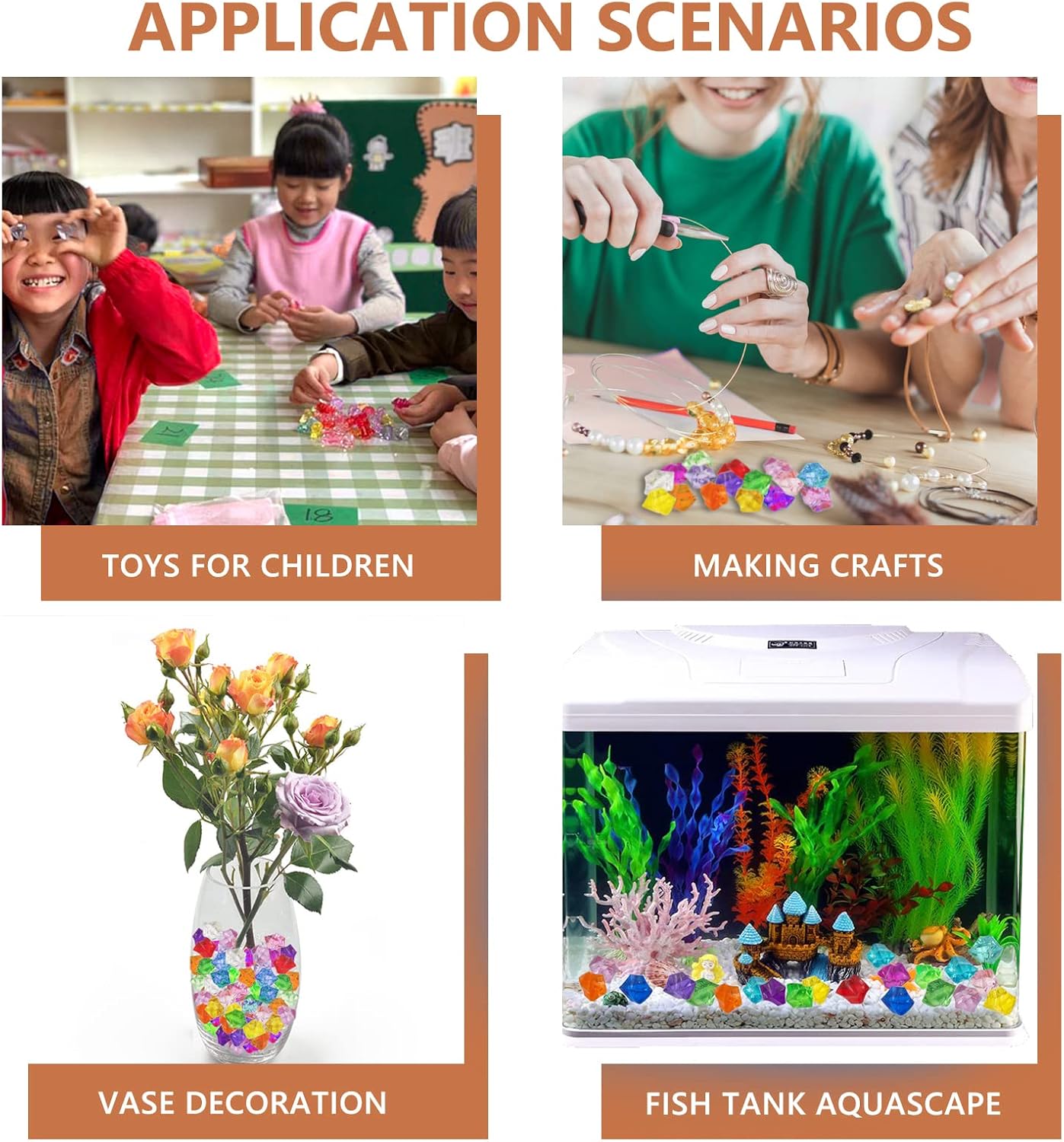 Yellow Vase Fillers for Home Decor, Fake Crushed Ice Cubes, Vase Fillers, 150 pcs Reusable Fake ice Cubes for Photography Accessories Props Decoration for Wedding