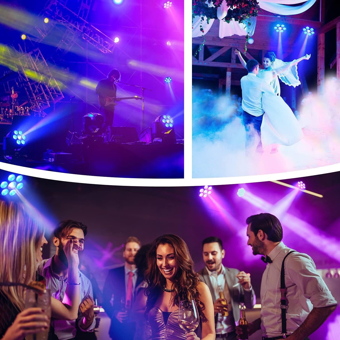 BETOPPER DJ Lights Moving Head, 7x8W RGBW Sound Activated/DMX Lighting, Moving Head Lights for Stage, Party, Live, DJ, Bar, Disco Lighting (2 Packs)