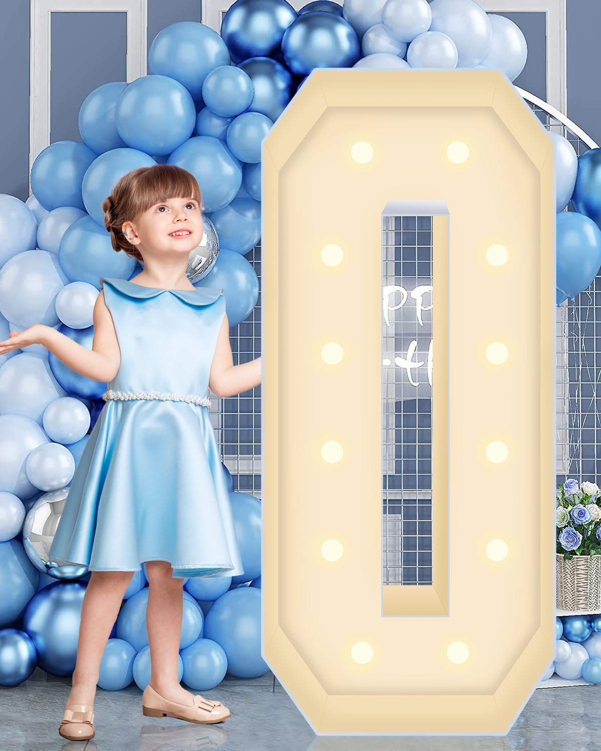 4FT Marquee Plastic Letters O - Light up Letters O Are Made from Corrugated Plastic Board - Quick Assembly Without Tools, Disassembled Components Can Be Used for Garage Sale Signs, Yard Sale Signs