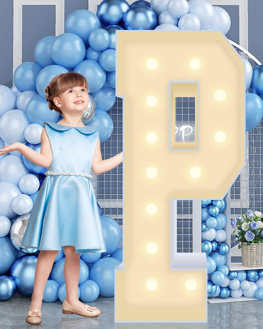 4FT Marquee Plastic Letters P - Light up Letters P Are Made from Corrugated Plastic Board - Quick Assembly Without Tools, Disassembled Components Can Be Used for Garage Sale Signs, Yard Sale Signs