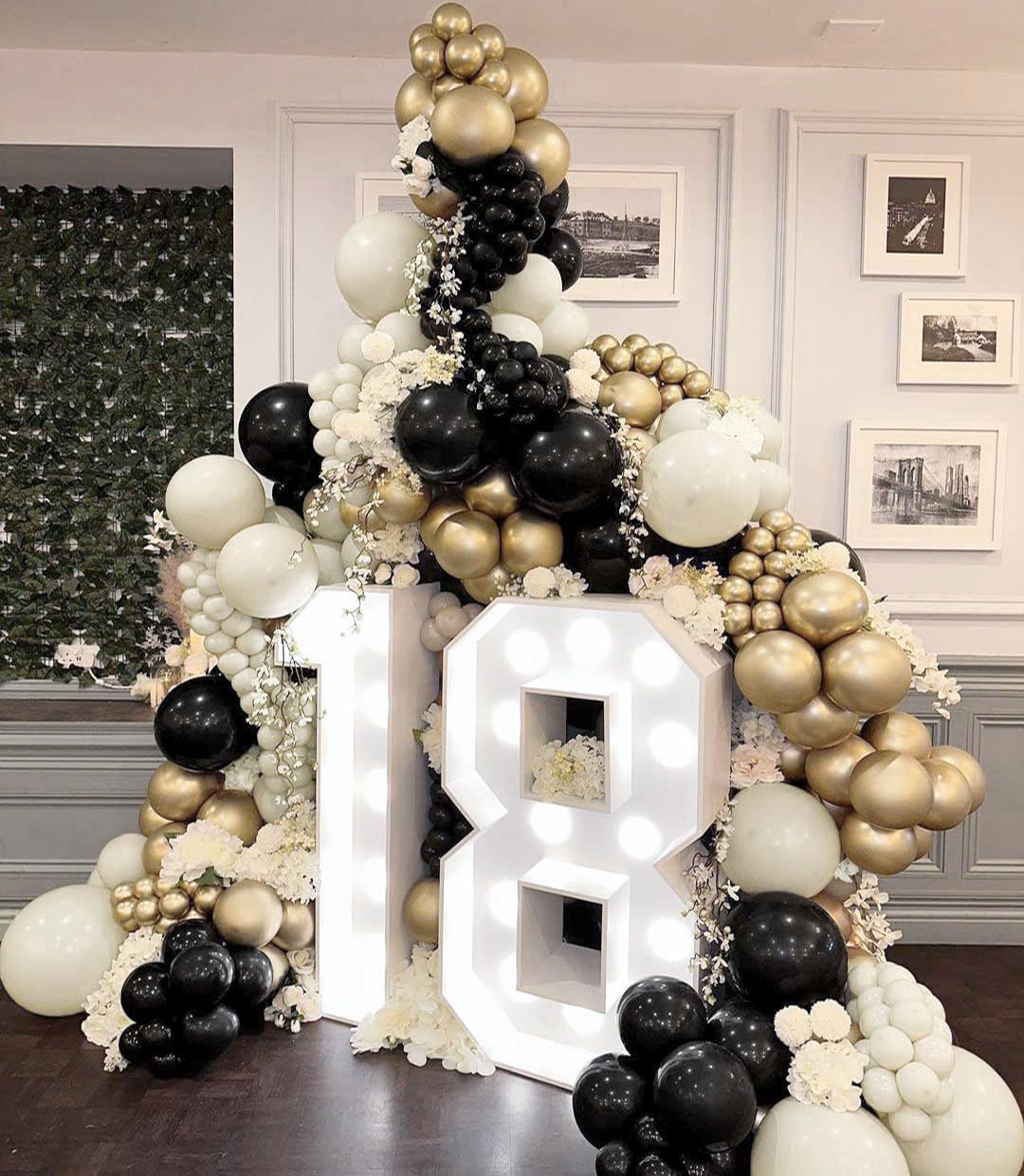 Black Gold Beige Balloons, 60PCS Black Gold White Sand Balloons Party Balloon with Metallic Gold Confetti Party Balloon for Graduation, Weddings, Birthday, New Year Decorations
