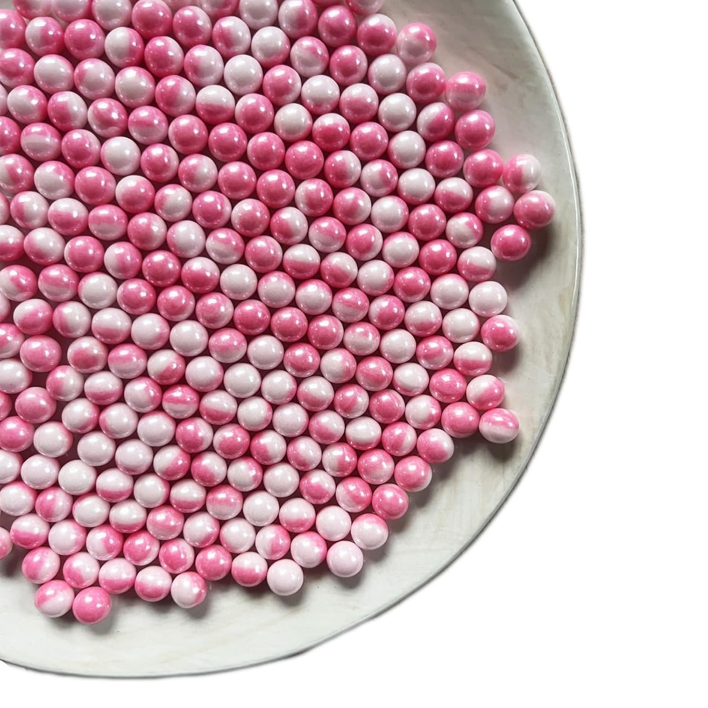 Edible Pink White Pearl Sugar Sprinkles Candy Baking Edible Cake Decorations Cupcake Toppers Cookie Decorating Celebrations Wedding Shower Party Chirstmas Supplies 100g/ 3.5oz