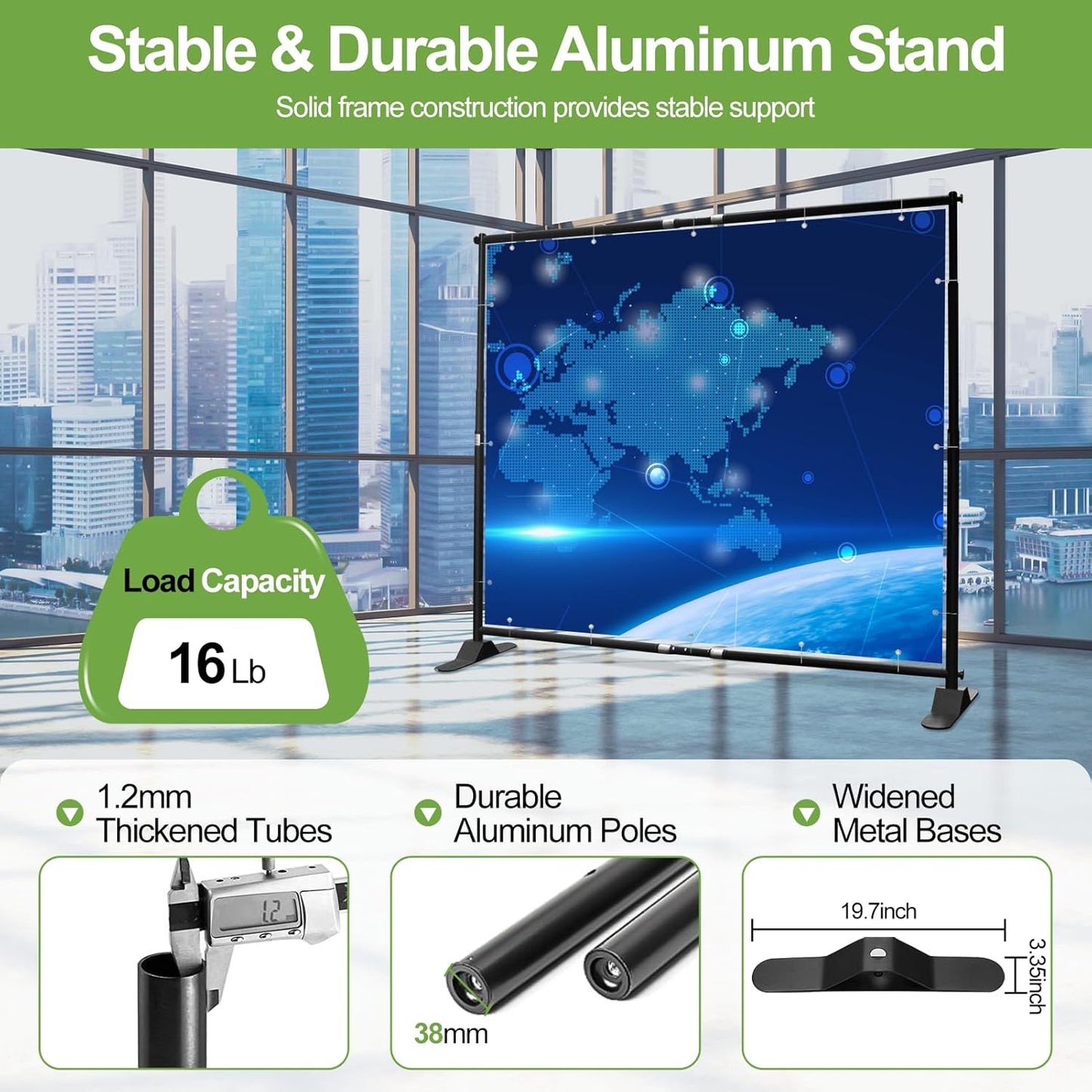 FUDESY 10x10 ft Backdrop Banner Stand, Heavy Duty Adjustable Background Kit With Carrying Bag, Step and Repeat Photography Frame for Trade Show Display Photo Booth Parties