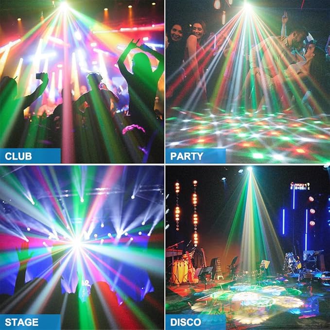 Mini Moving Head Light, 30W Compact Led DJ Stage Lights Moving Head Beam Spot with Halo Effects, Remote/ DMX512/ Sound Control for Wedding DJ Party Disco Club Small Venues
