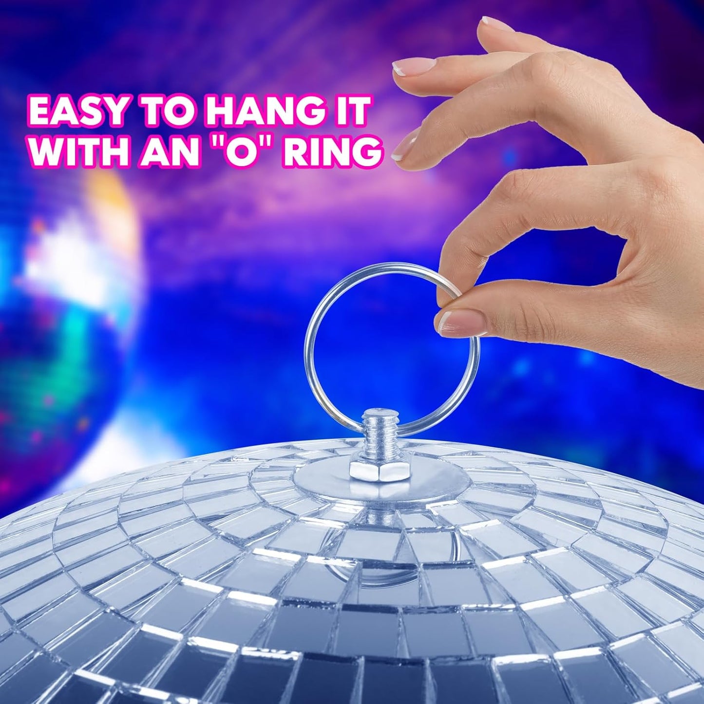 Faeshoo 16inch Large Disco Ball Mirror Ball for Disco Party Decorations, Disco Ball x 1pc, Replacement Mirror x 15pcs