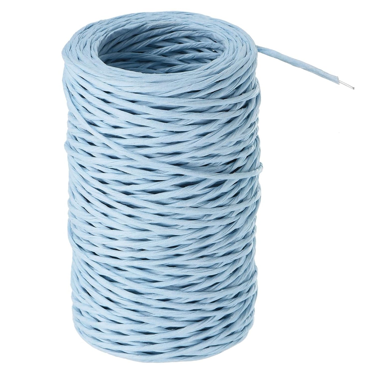 PATIKIL 164 Feet Floral Bind Wire Wrap Twine, 2mm Florist Wire Iron Wire Paper Covered Vine Wrapping Binding Wire for Flower Bouquets, Blue