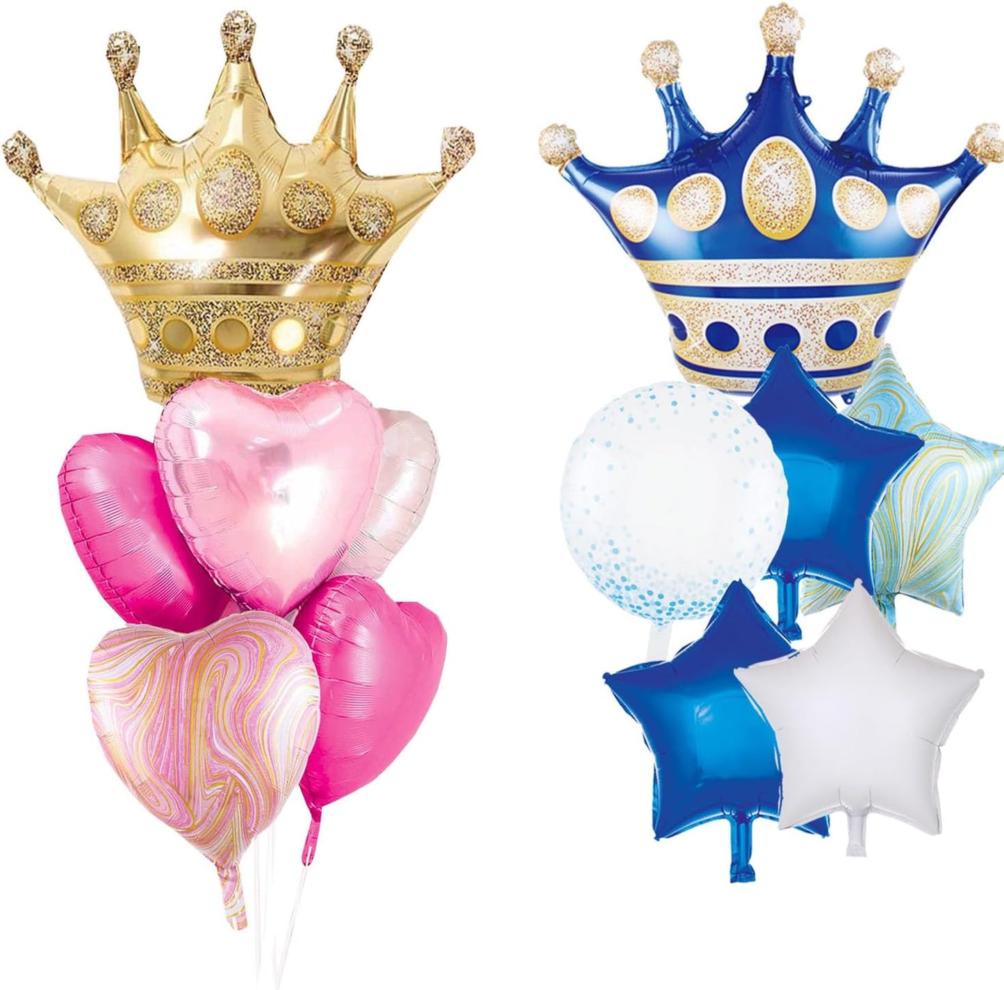 Pink And Blue Crown Balloons Set For Boy or Girl Baby Shower Gender Reveal Pary Decorations