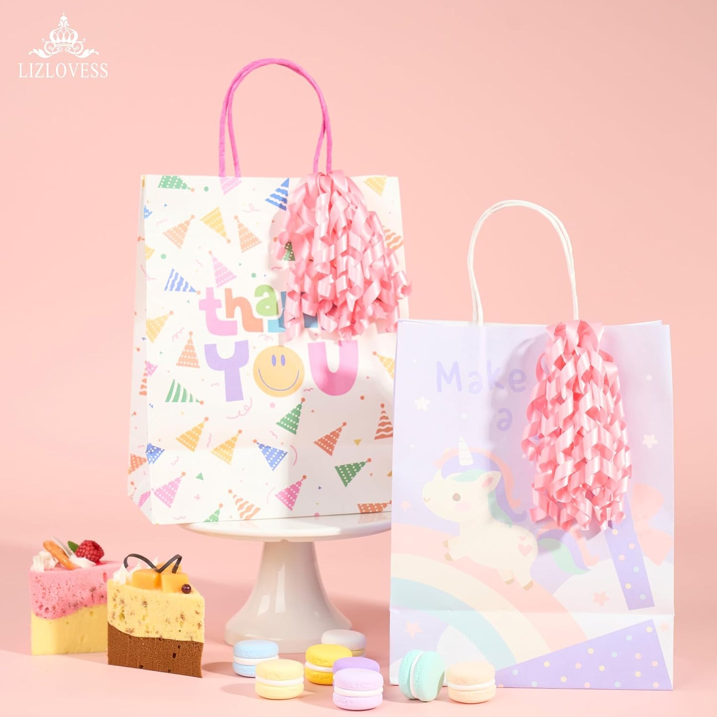 6 Inch Pink Curly Bows for Gift Wrapping Set of 6, Self Adhesive Bows Pink Gift Bows for Presents, Satin Ribbon Bows for Birthday, Wedding, Christmas, Bridal Shower, Gift Wrap Accessory