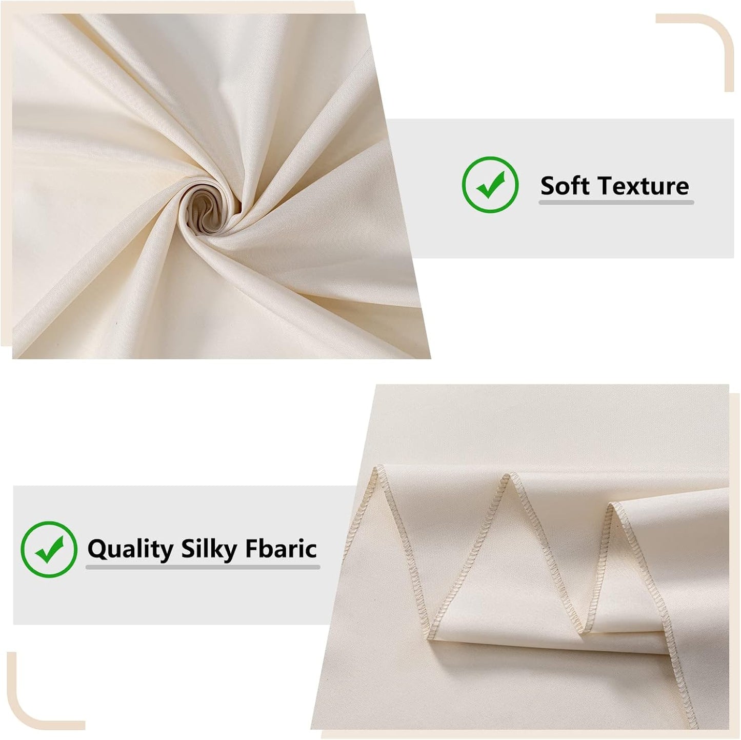 10ft x 10ft Beige Backdrop Curtains for Wedding Birthday Baby Shower Photography Backdrop Fabric Curtains Drapes Home Window Decorations Rod Pocket Light Filtering Window Drapes,5ft x 10ft, 2 Panels