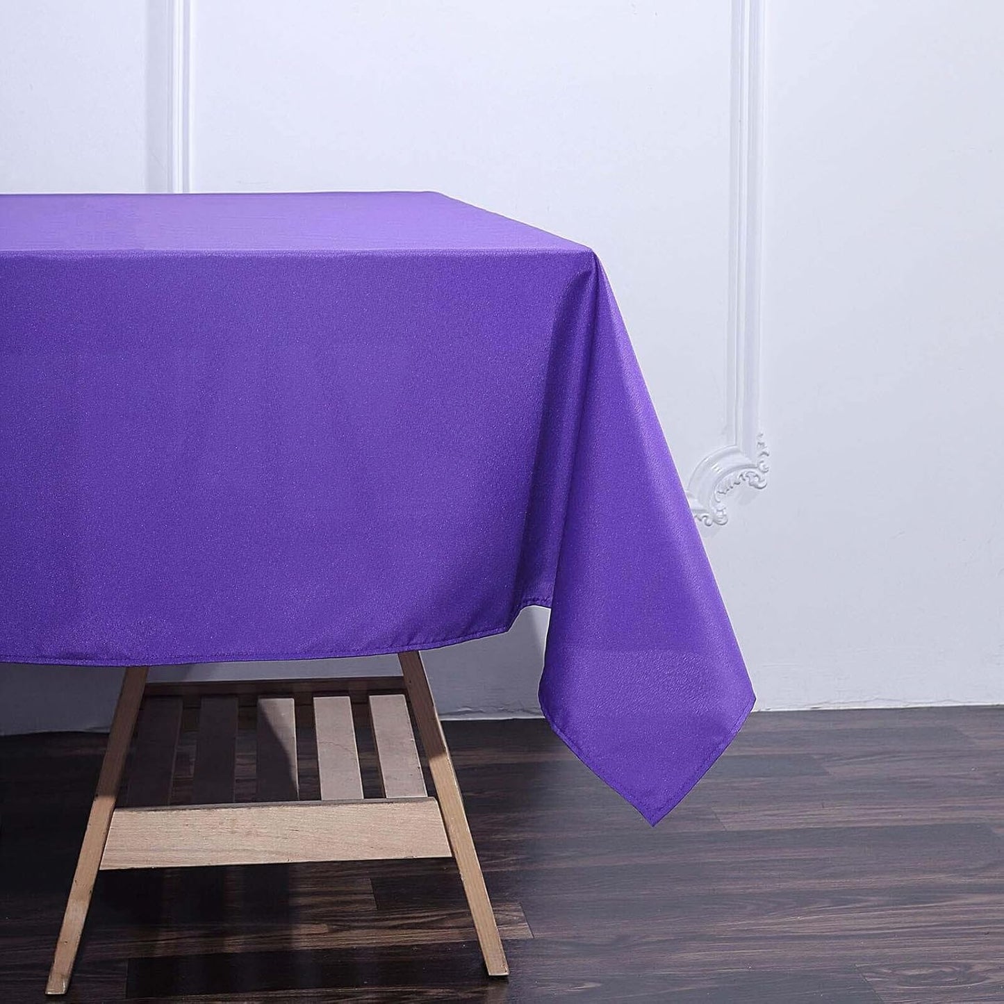 Efavormart 70" Premium Square Polyester Tablecloth for Wedding Kitchen Dining Events - Purple