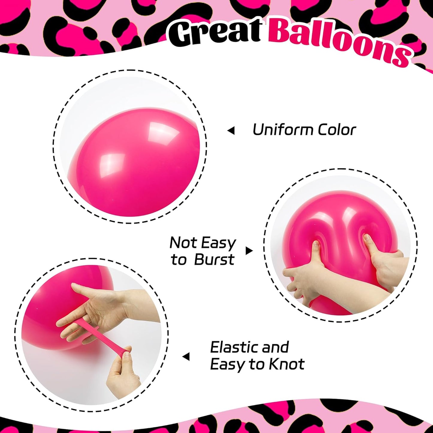 Pink and Black Balloons, 60pcs 12inch Hot Pink Black Pastel Pink Light Pink Confetti Balloons for Baby Shower Bridal Shower Wedding Birthday Party Decorations