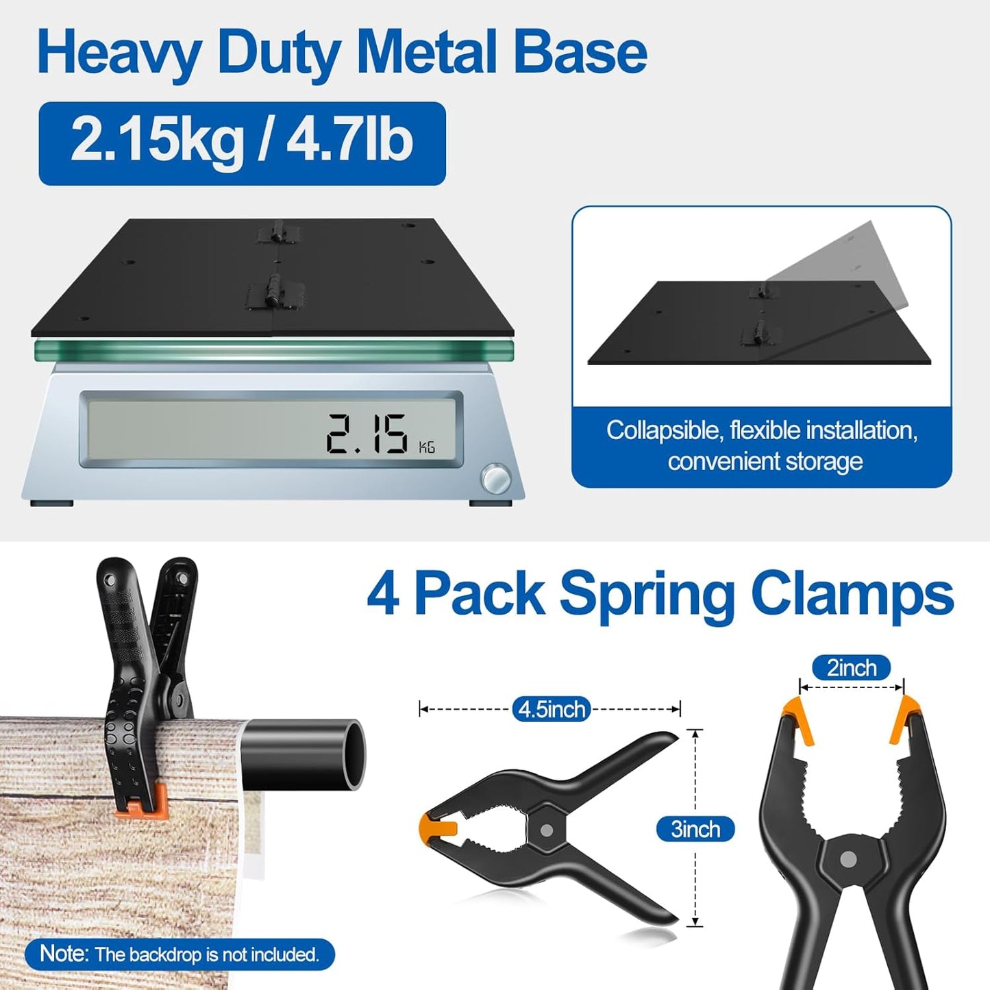 FUDESY Heavy Duty Backdrop Stand, 8.5x10ft Adjustable Photo Background Stand Support System Kit with Steel Base, Pipe and Drape Photography Backdrop Stand Kit for Parties Wedding Birthday