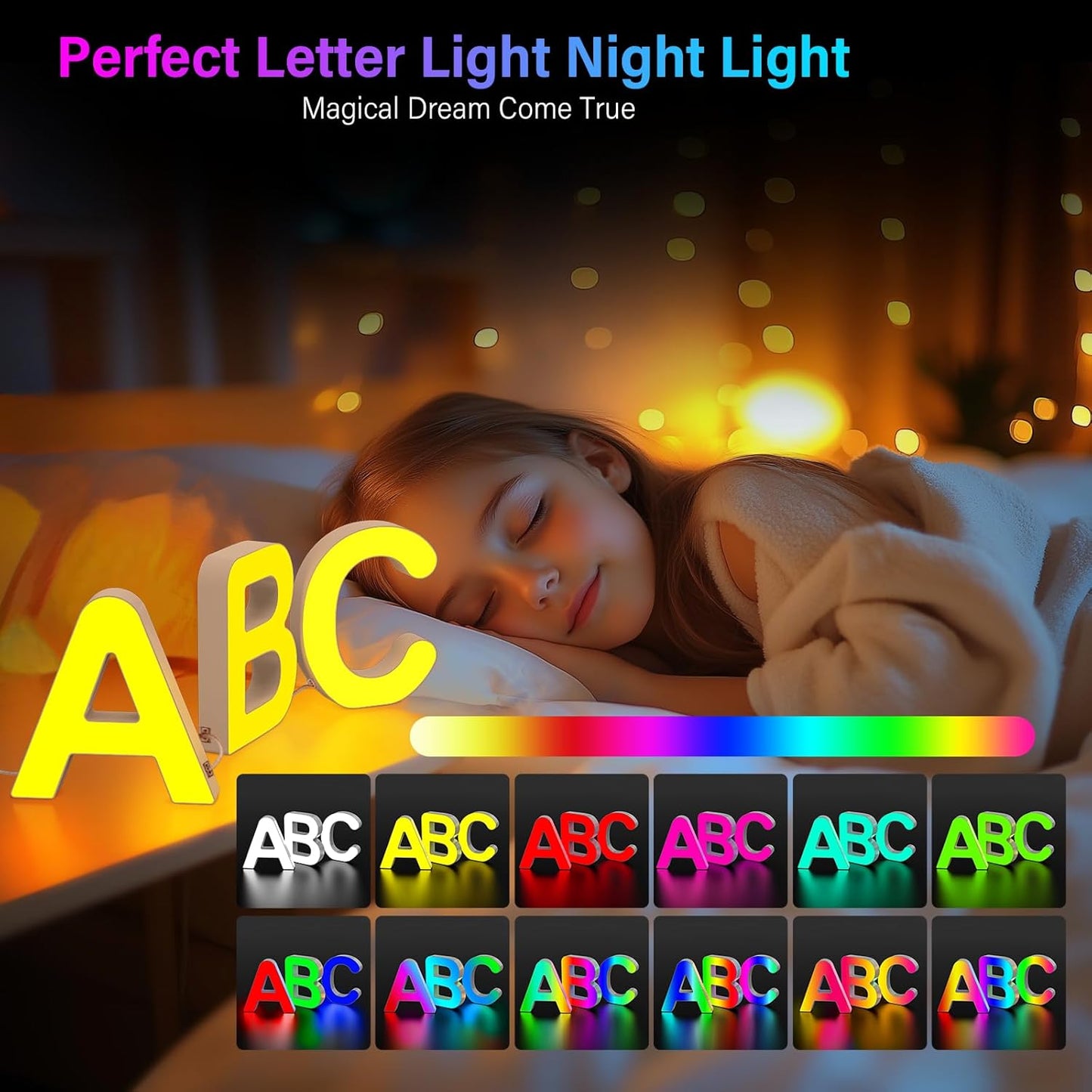 Light Up Letters Led Lights- Marquee Letters for Room Decor Wall Lights - Christmas Decorations Music Sync Color Change Colorful, Christmas Birthday Gifts for Girl, Teen Girls Gifts Home Wall Decor