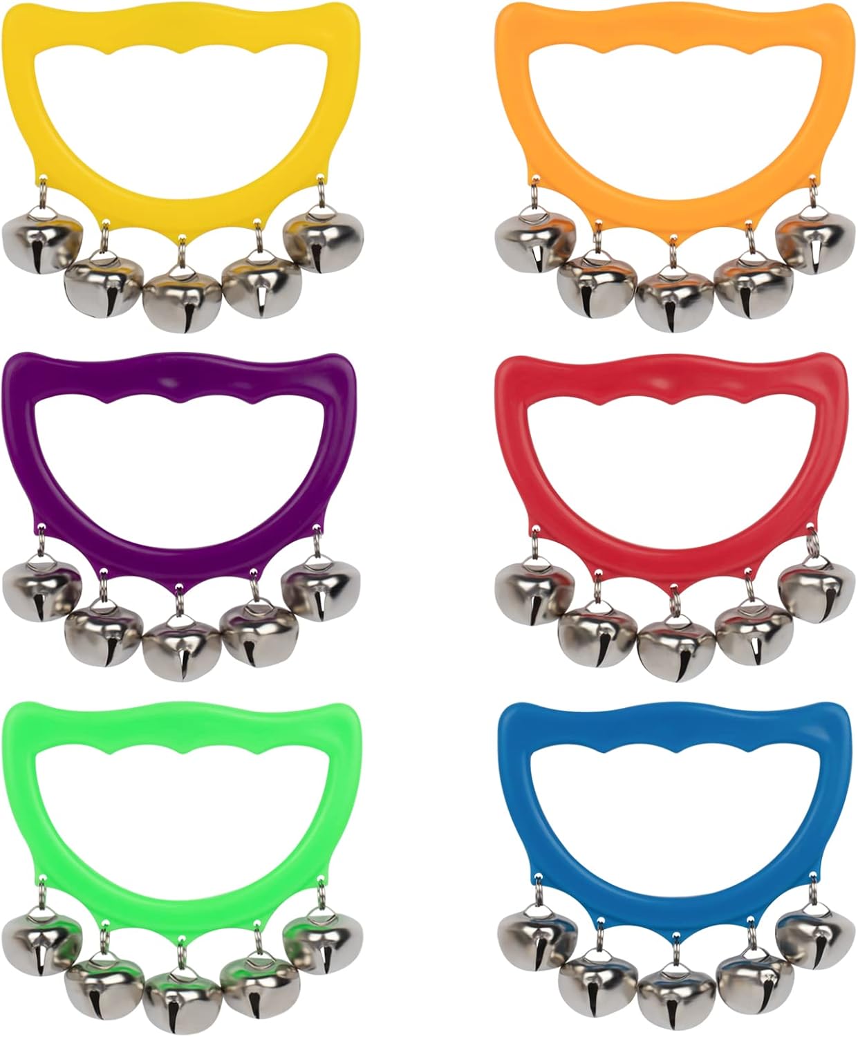 MUSCELL Jingle Bells, 24 Pcs Christmas Hand Bells Jingle Bells, Brightly Colored Musical Instruments Jingle Bells Gift for Children Party, Classroom and Show, for 3+Years Old