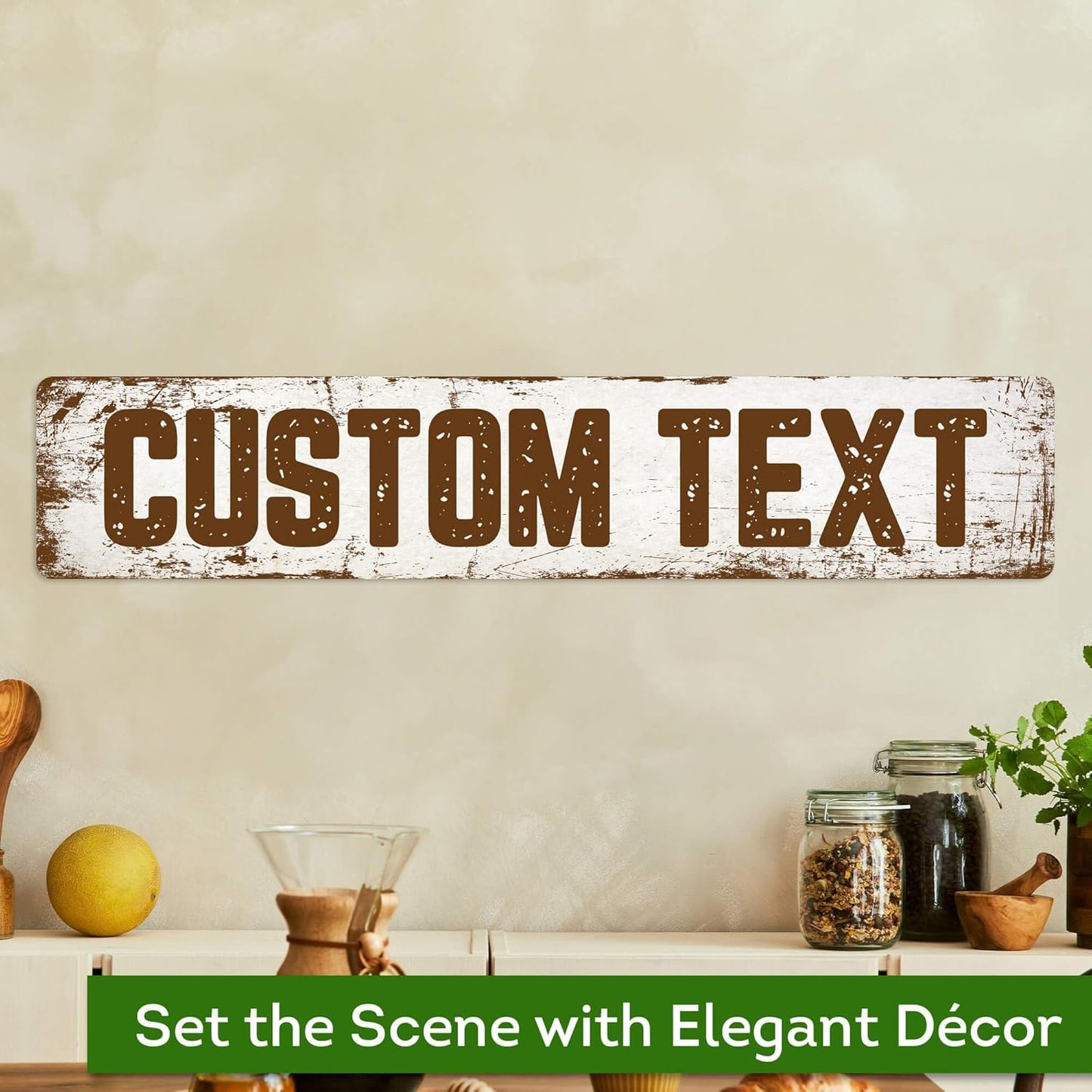 Custom Sign, Custom Street Sign, 11 Font Colors, 13 Font Styles, 4 Hole Options, 22 Sizes, 6x30 Inches, Rust Free DiBound, Fade Resistant, Made in USA by My Sign Center (Rustic)