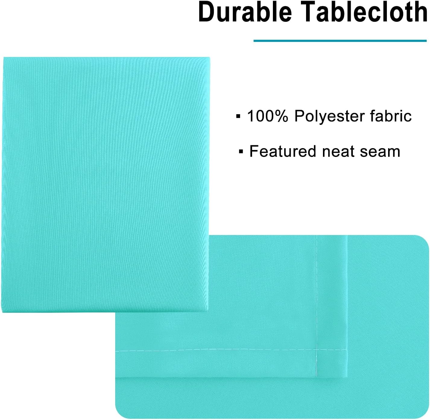 Hiasan Solid Rectangle Tablecloth Aqua - Waterproof Washable Oblong Fabric Table Cloth for Dining Room Kitchen and Outdoor Use, 54 x 108 Inch