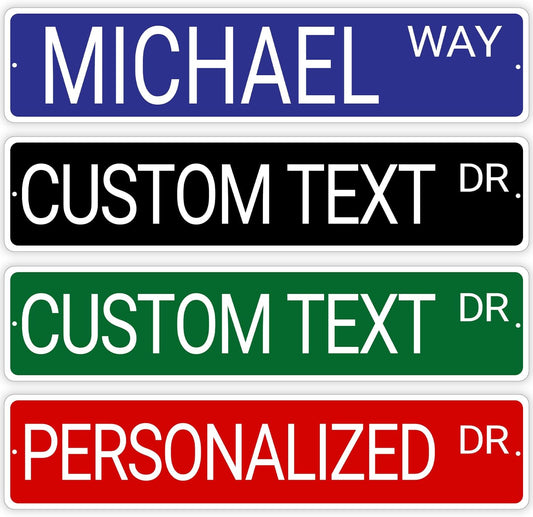 Custom Street Reflective Sign, Personalized Metal Road Sign, Single/Double Sided, 8x24 Inch, Outdoor Fade-Resistant .040 Aluminum