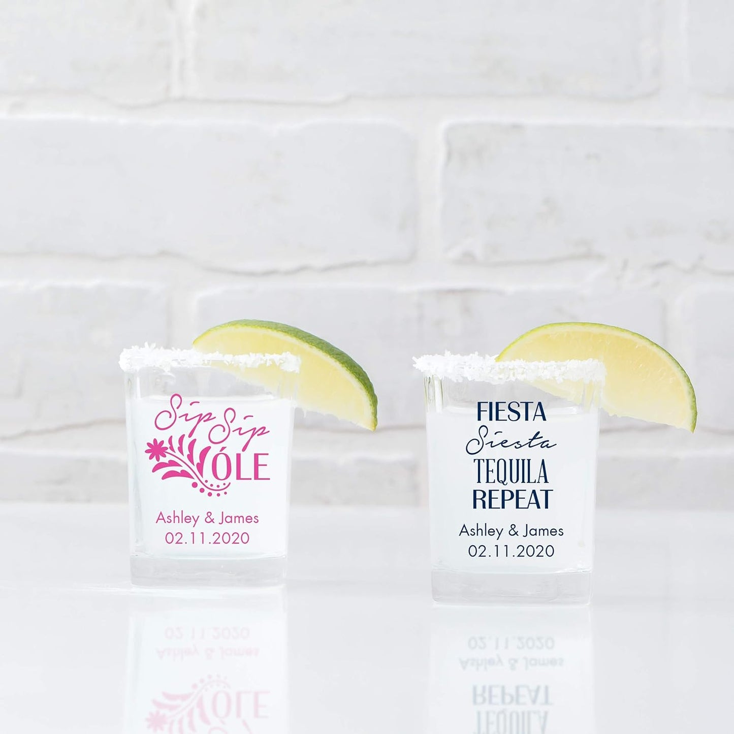 WEDDINGSTAR Personalized 2.75oz Shot Glass Customizable Full Color Print - 24 pack