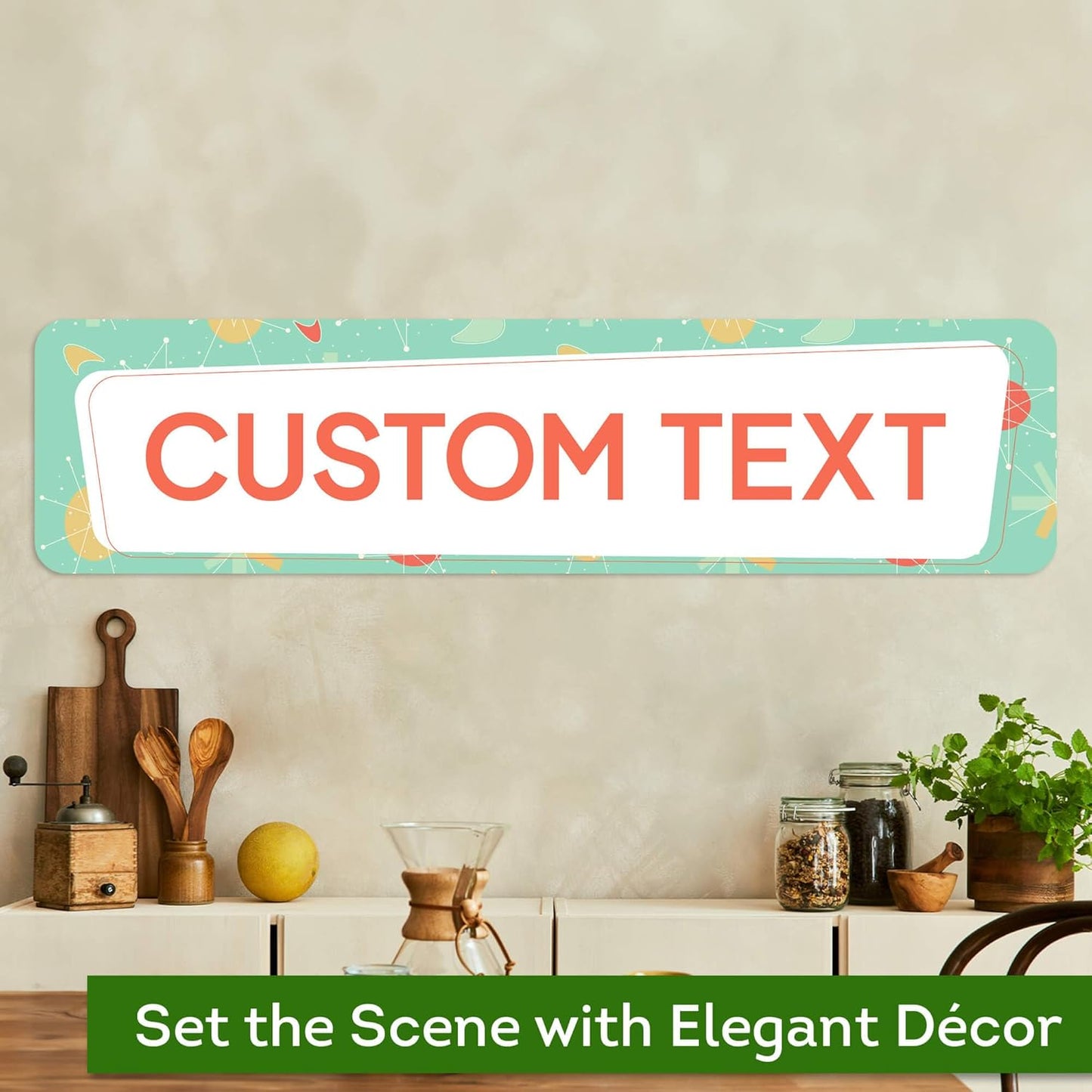 Custom Sign, Custom Street Sign, 11 Font Colors, 13 Font Styles, 4 Hole Options, 22 Sizes, 8x32 Inches, Rust Free DiBound, Fade Resistant, Made in USA by My Sign Center (Mid-Century Modern 2)