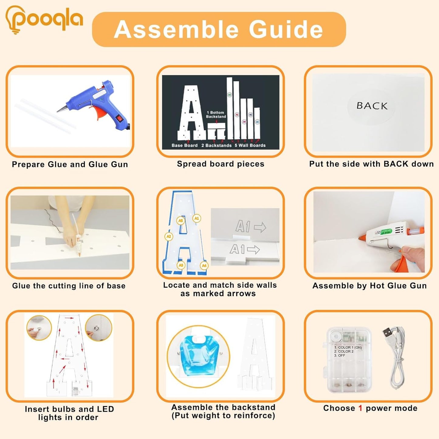 Pooqla 4 FT Marquee Light Up Letters, Cool White and Warm White Marquee Letter 4 Feet Tall, Giant LED Sign Big Mosaic Letter T for Balloons Birthday Party Anniversary Wedding Decorations