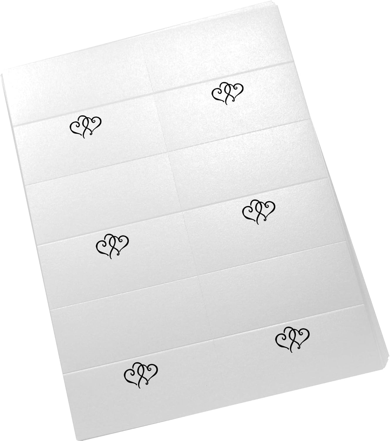 Linked Hearts Printable Place Cards, Black (Choose Color), Set of 60 (10 Sheets), Laser & Inkjet Printers - Wedding, Party, Dinner, and Special Events - Made in the USA