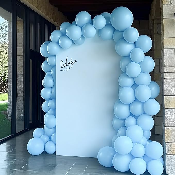 Llight Blue Latex Balloons, 100pcs 12inches Round Helium Light Blue Balloons for Birthday Baby Shower Wedding Birthday Party Decorations