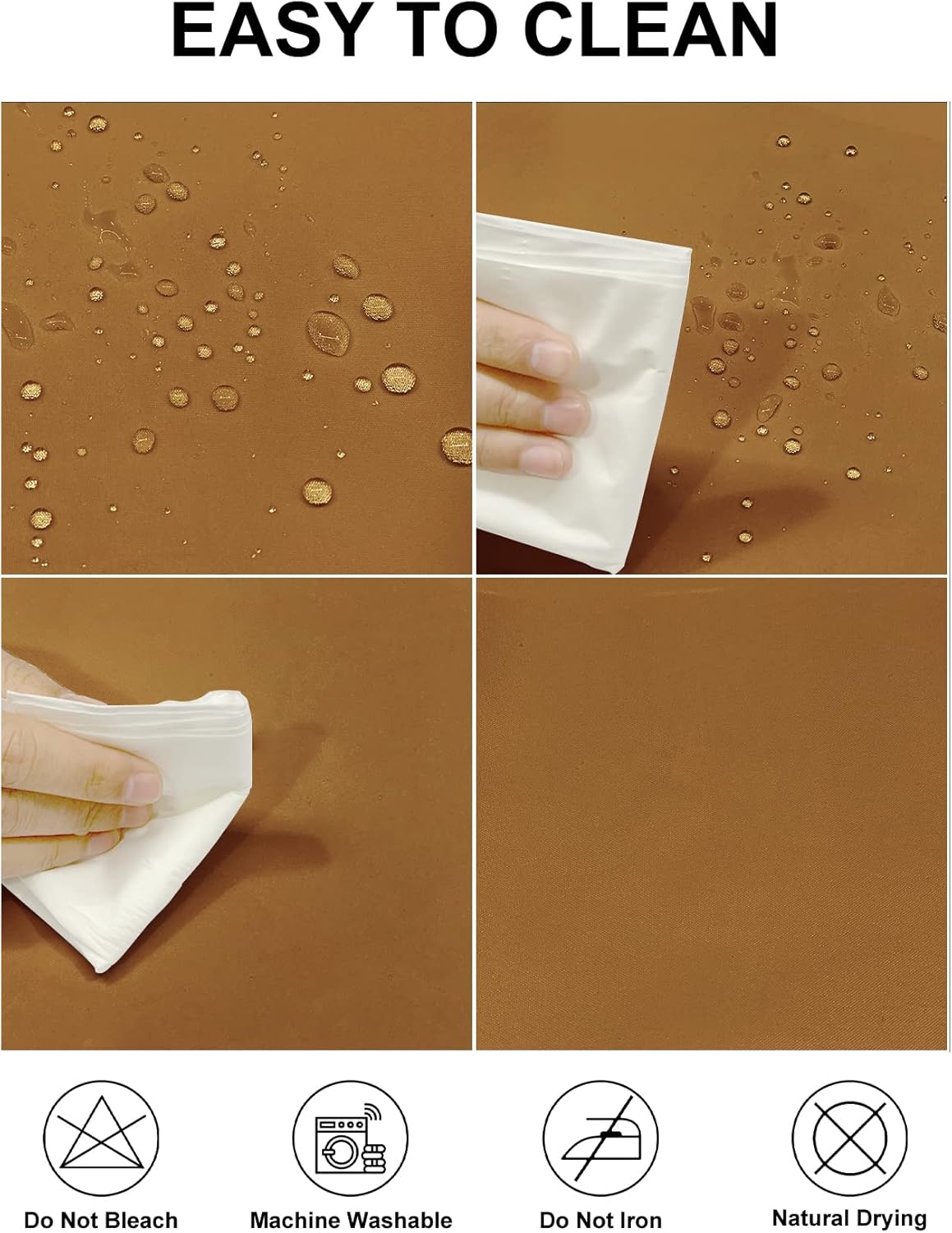 Fokitut 2 Pack Waterproof Round Tablecloth, 108 Inch, Stain Resistant and Wrinkle Polyester Table Cloth, Fabric Table Cover for Kitchen Dining, Wedding, Party, Holiday Dinner-Gold